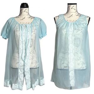Vintage Union Label Pegnior Nightgown Lingerie 2pc Set